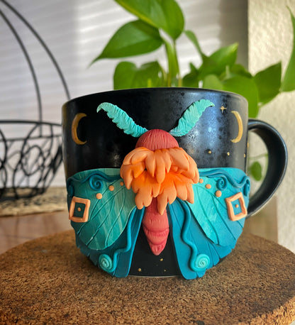 Blue Starry Night Moth mug